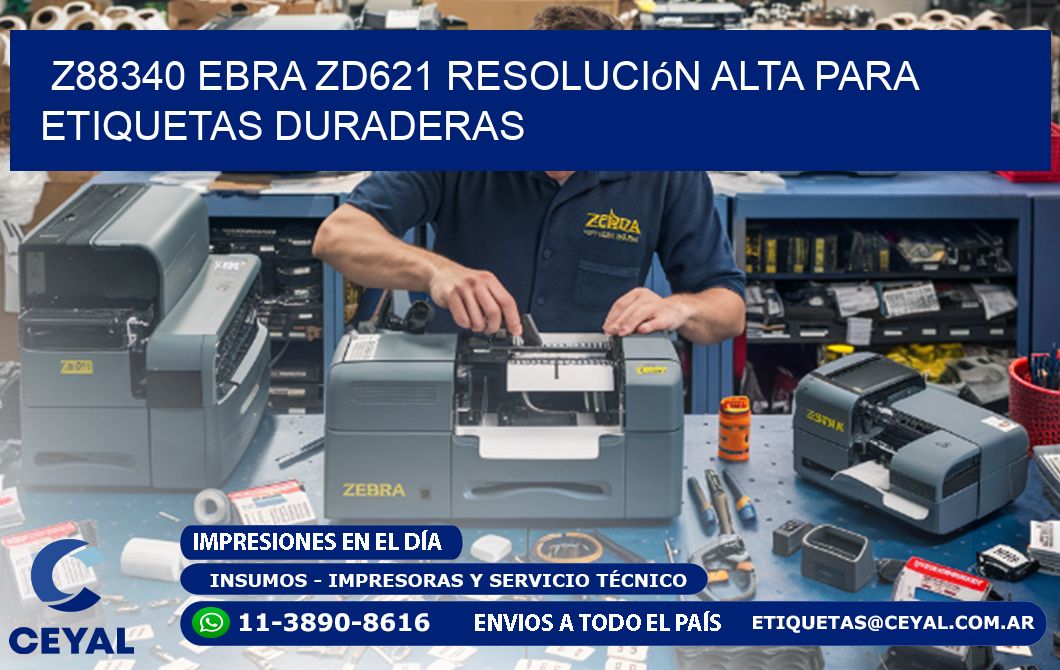Z88340 ebra ZD621 resolución alta para etiquetas duraderas