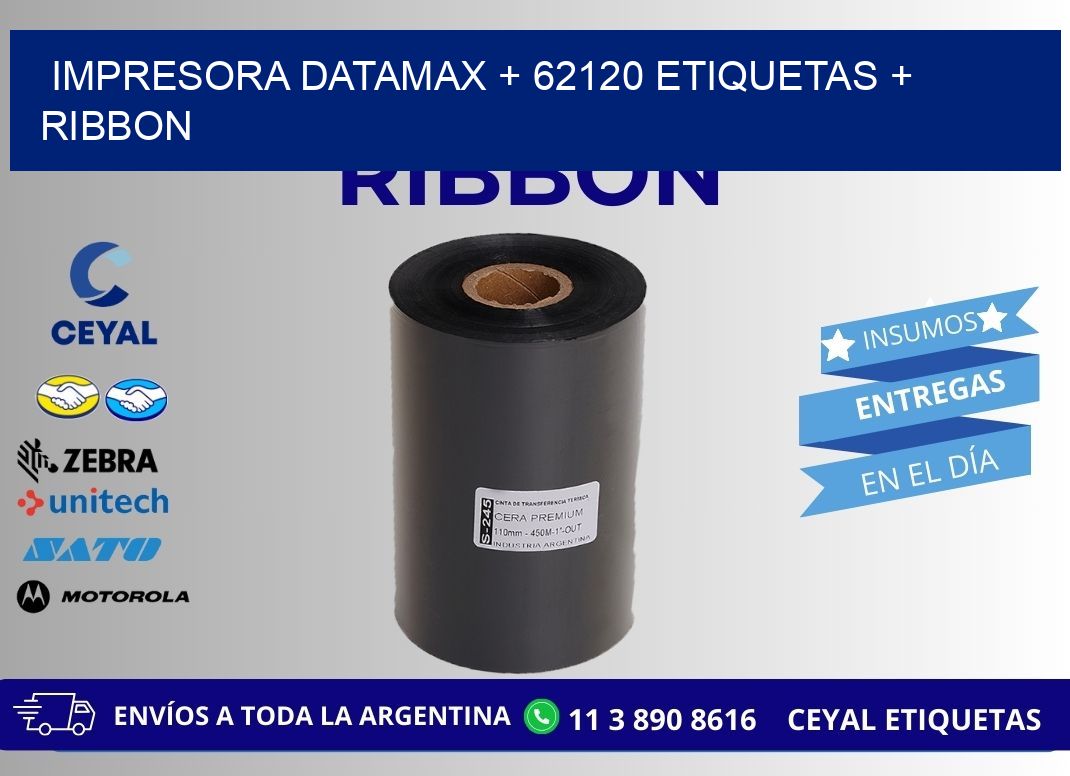 impresora DATAMAX + 62120 etiquetas + ribbon