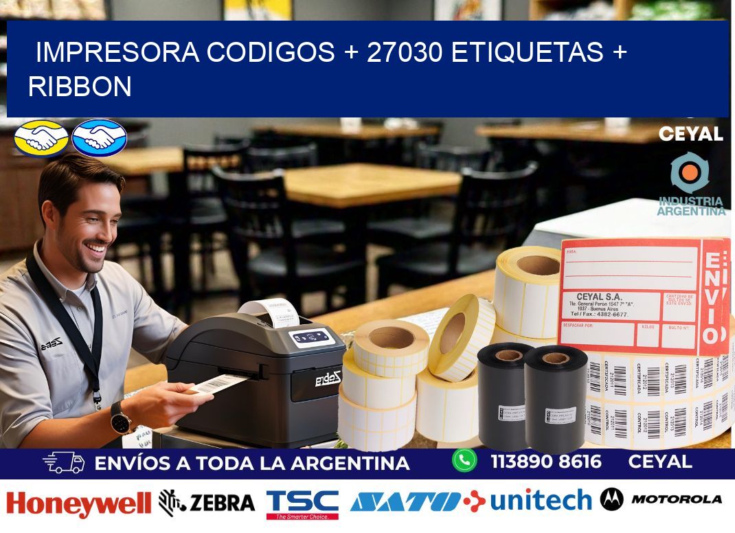 impresora codigos + 27030 etiquetas + ribbon