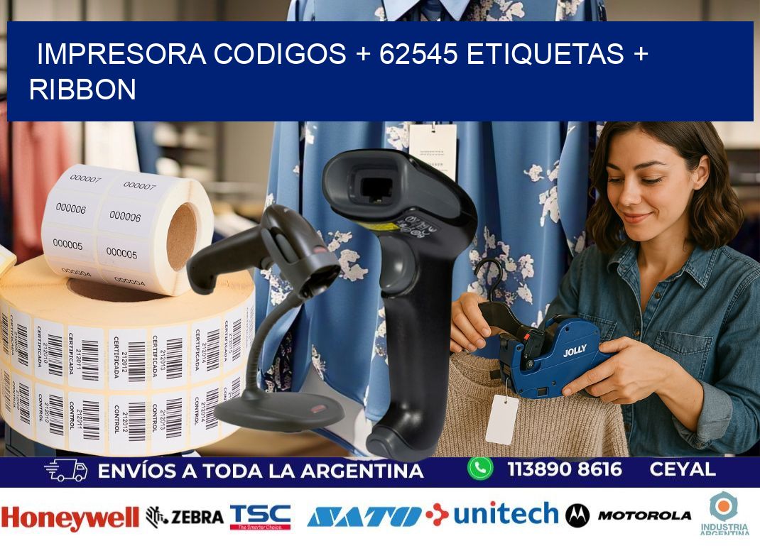 impresora codigos + 62545 etiquetas + ribbon