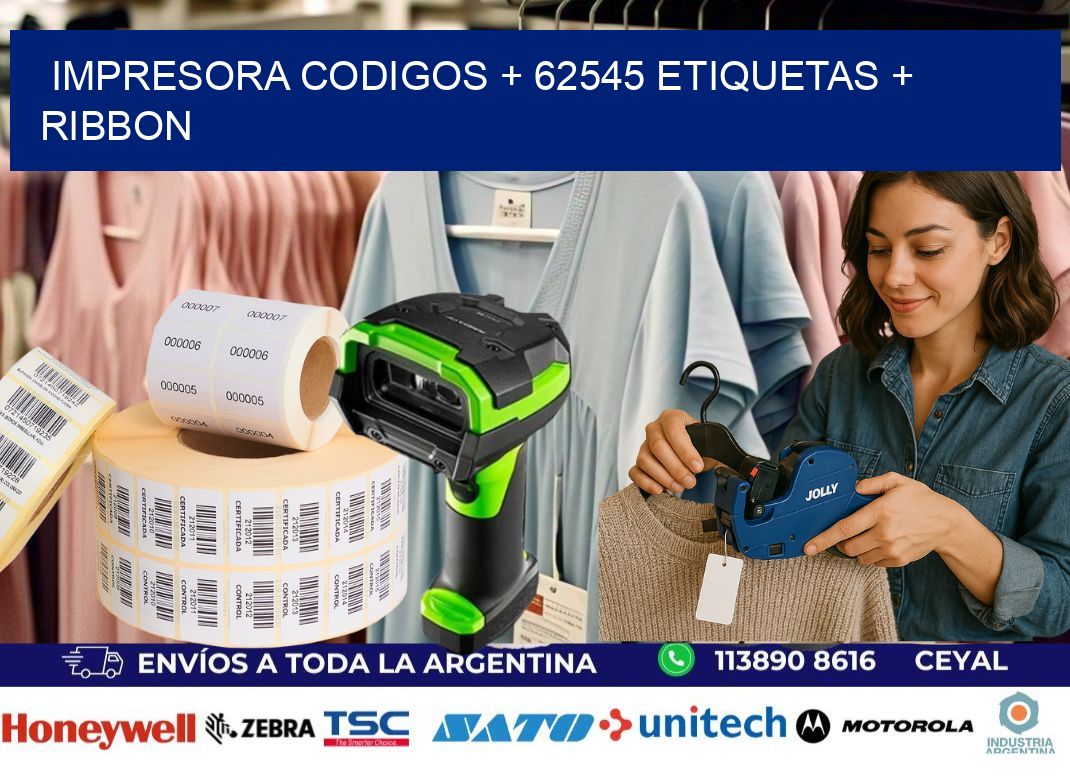 impresora codigos + 62545 etiquetas + ribbon