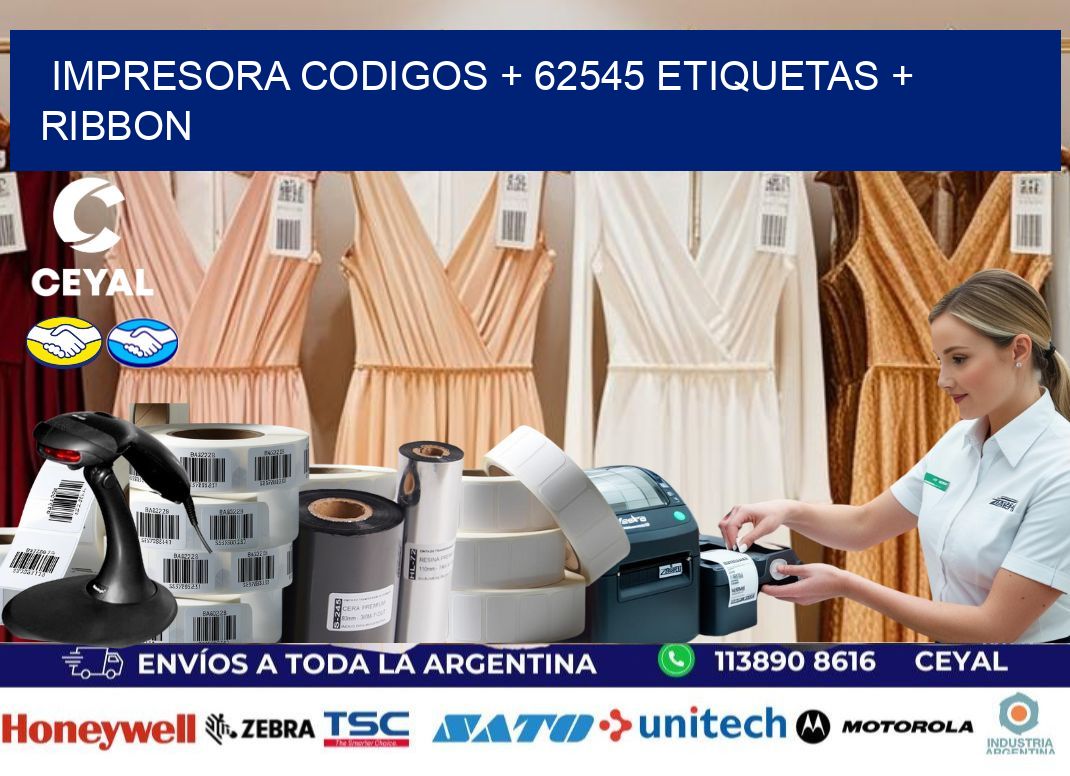 impresora codigos + 62545 etiquetas + ribbon
