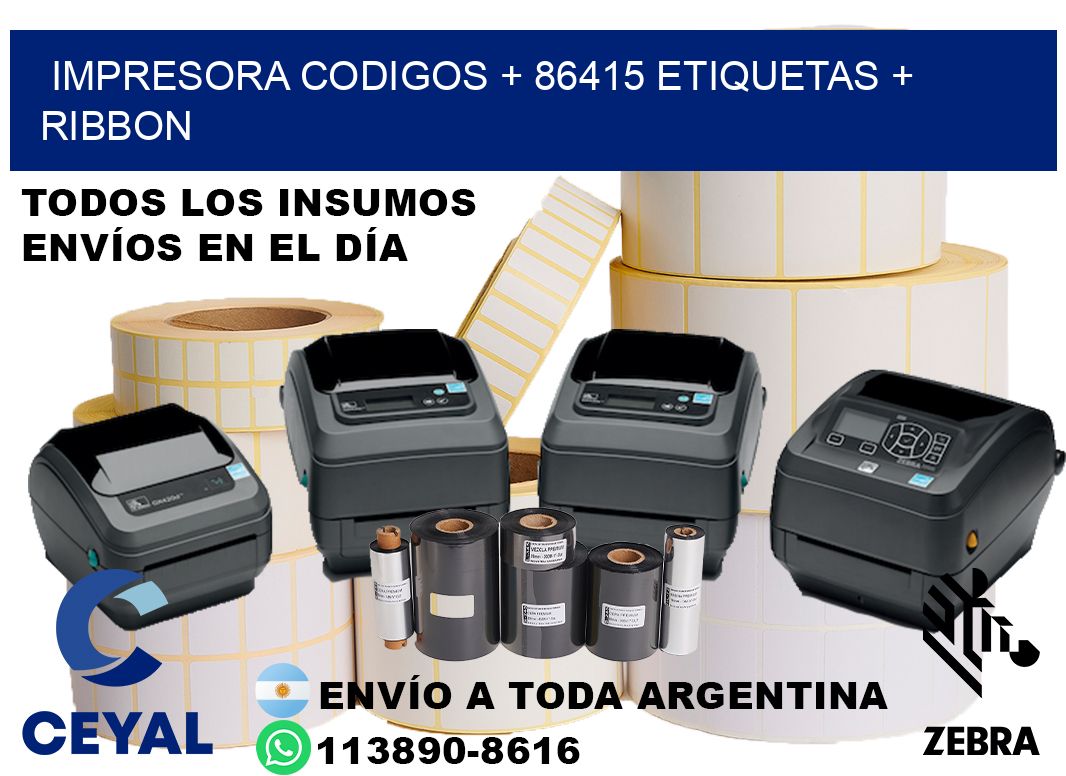 impresora codigos + 86415 etiquetas + ribbon