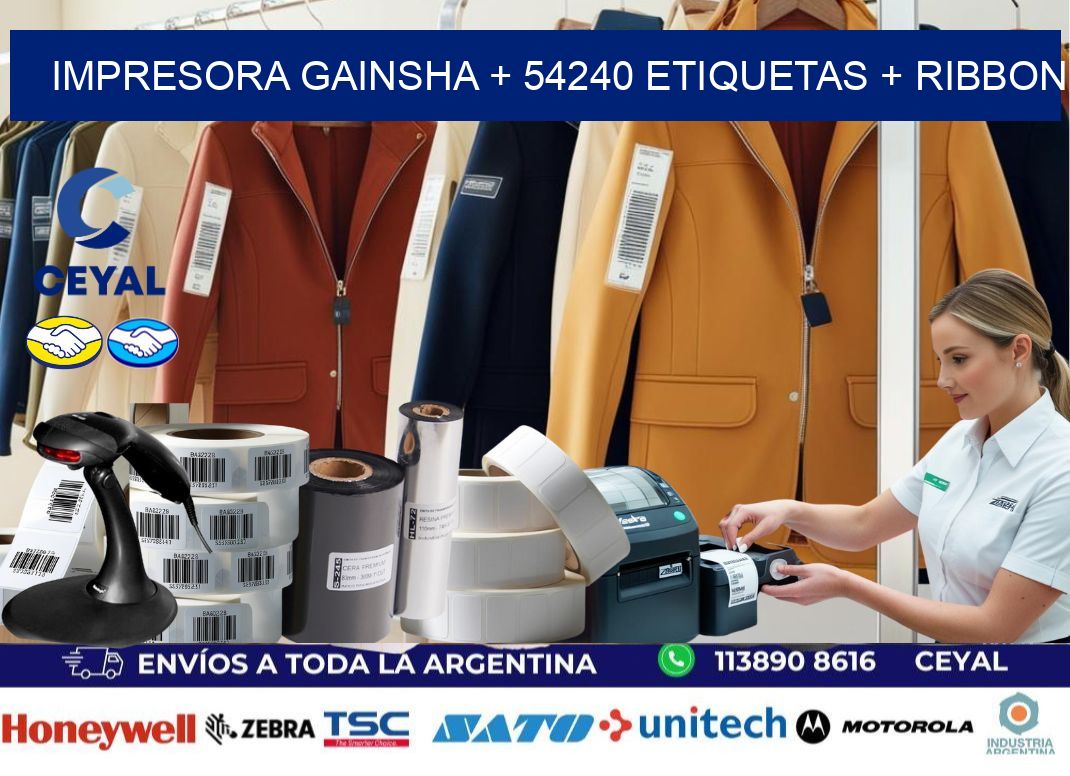 impresora gainsha + 54240 etiquetas + ribbon