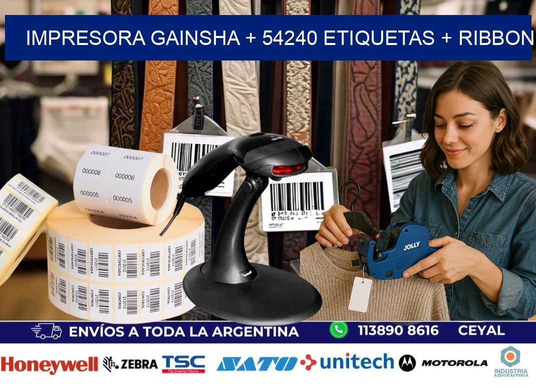 impresora gainsha + 54240 etiquetas + ribbon