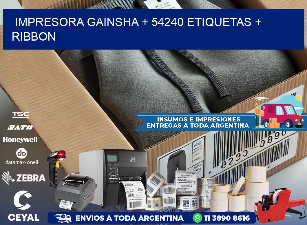 impresora gainsha + 54240 etiquetas + ribbon