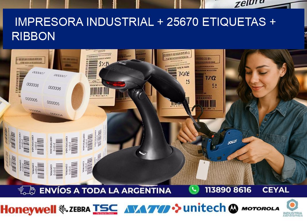 impresora industrial + 25670 etiquetas + ribbon