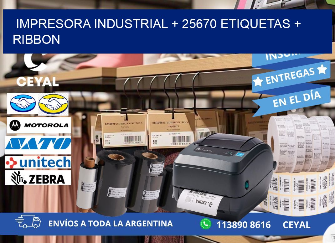 impresora industrial + 25670 etiquetas + ribbon