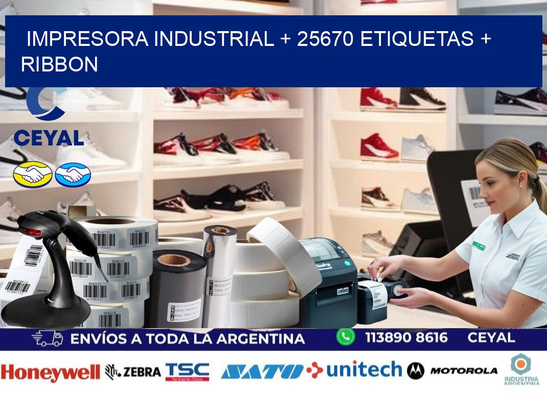 impresora industrial + 25670 etiquetas + ribbon
