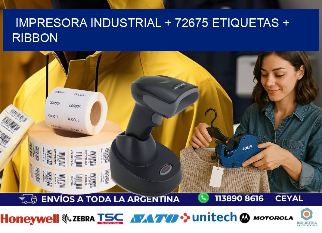 impresora industrial + 72675 etiquetas + ribbon