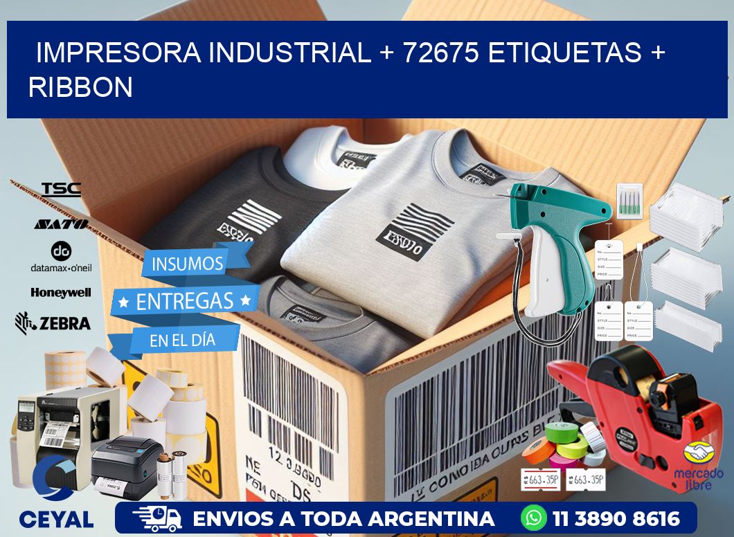 impresora industrial + 72675 etiquetas + ribbon