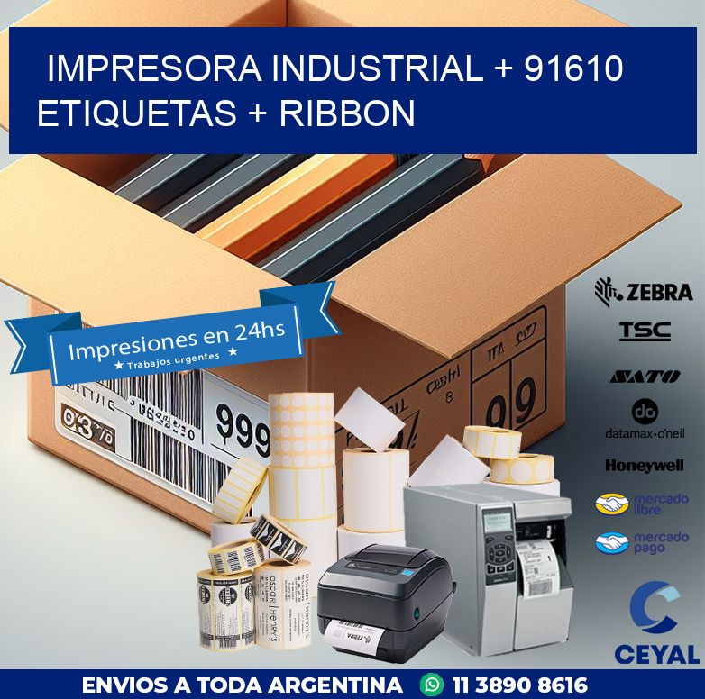 impresora industrial + 91610 etiquetas + ribbon