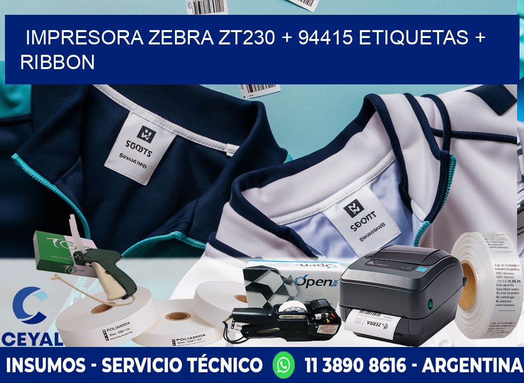 impresora zebra zt230 + 94415 etiquetas + ribbon