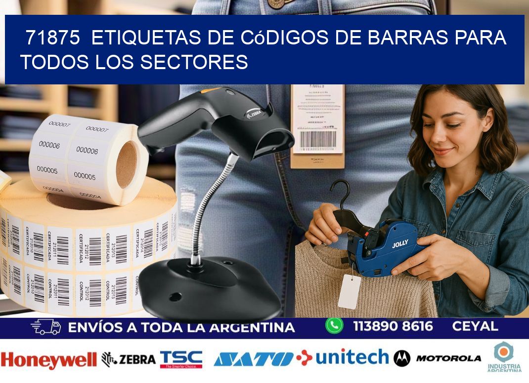 ️71875 Etiquetas de Códigos de Barras para Todos los Sectores