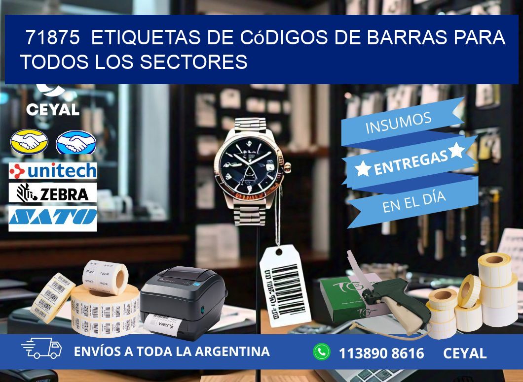 ️71875 Etiquetas de Códigos de Barras para Todos los Sectores