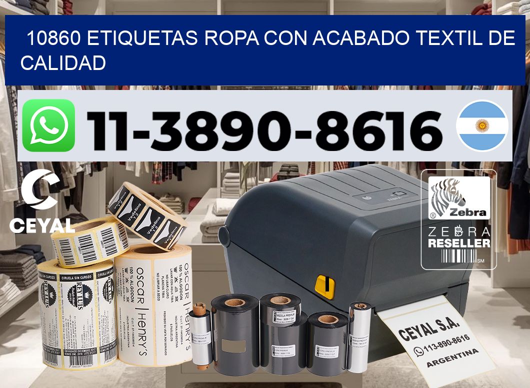 10860 Etiquetas ropa con acabado textil de calidad