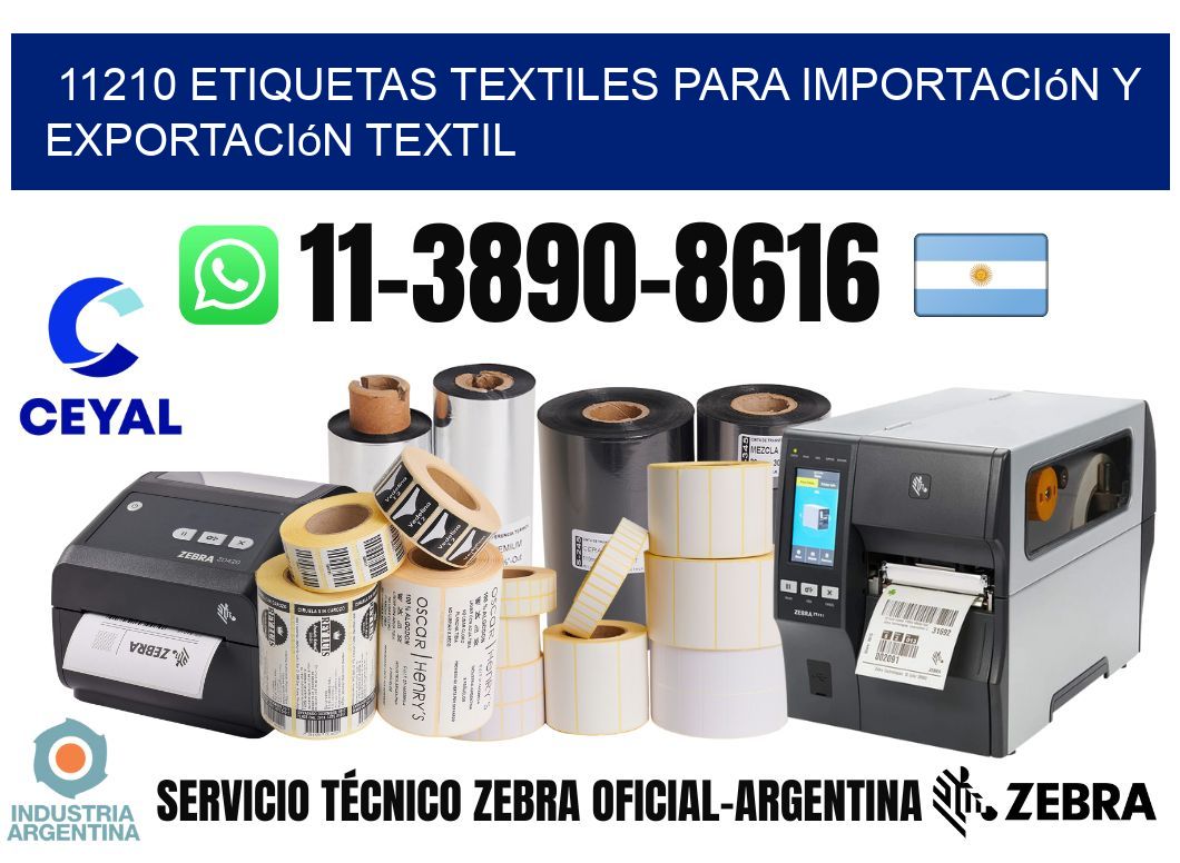 11210 Etiquetas textiles para importación y exportación textil