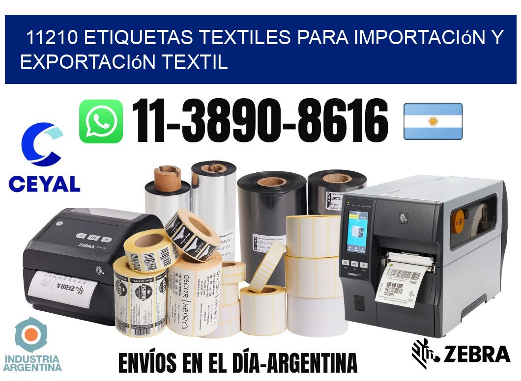 11210 Etiquetas textiles para importación y exportación textil