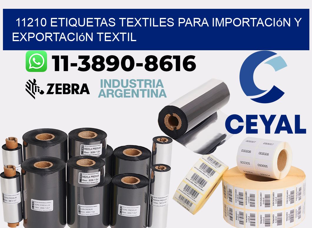 11210 Etiquetas textiles para importación y exportación textil