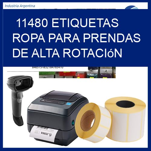11480 Etiquetas ropa para prendas de alta rotación
