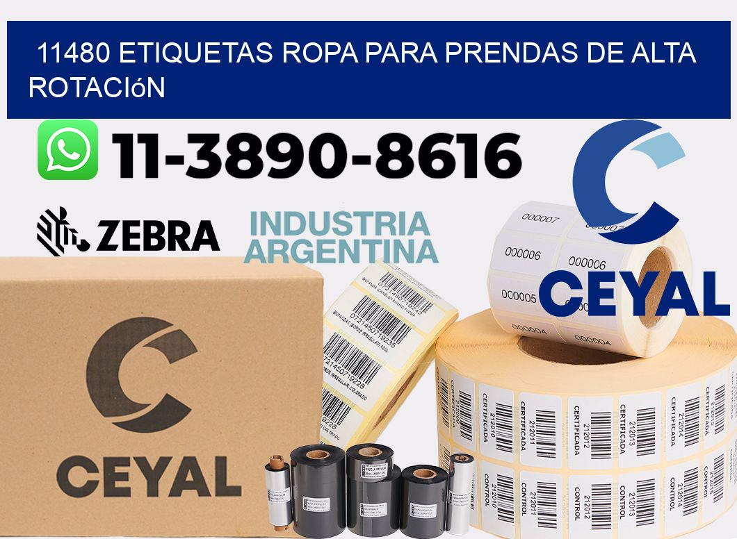 11480 Etiquetas ropa para prendas de alta rotación