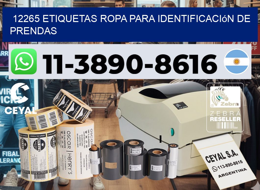12265 Etiquetas ropa para identificación de prendas