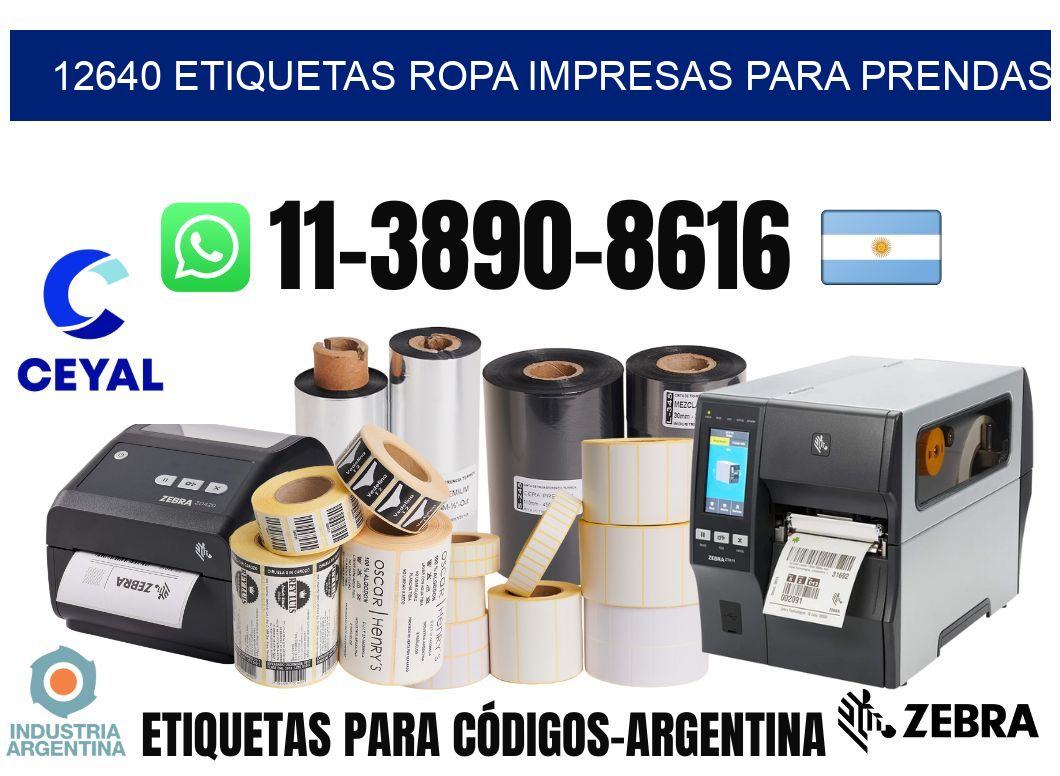 12640 Etiquetas ropa impresas para prendas