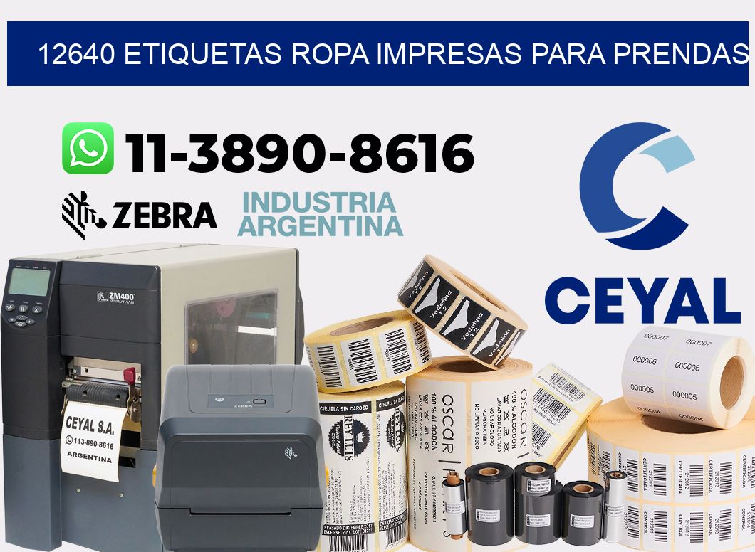 12640 Etiquetas ropa impresas para prendas