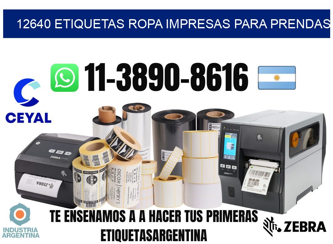 12640 Etiquetas ropa impresas para prendas