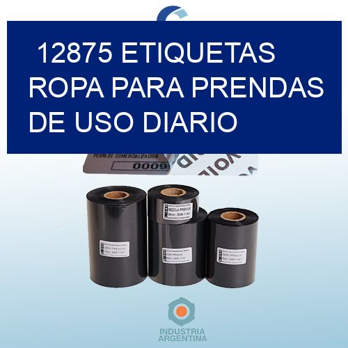 12875 Etiquetas ropa para prendas de uso diario