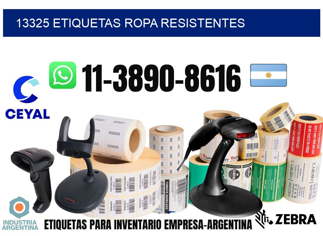 13325 Etiquetas ropa resistentes