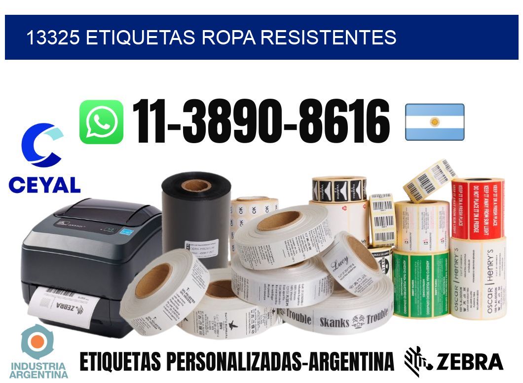 13325 Etiquetas ropa resistentes