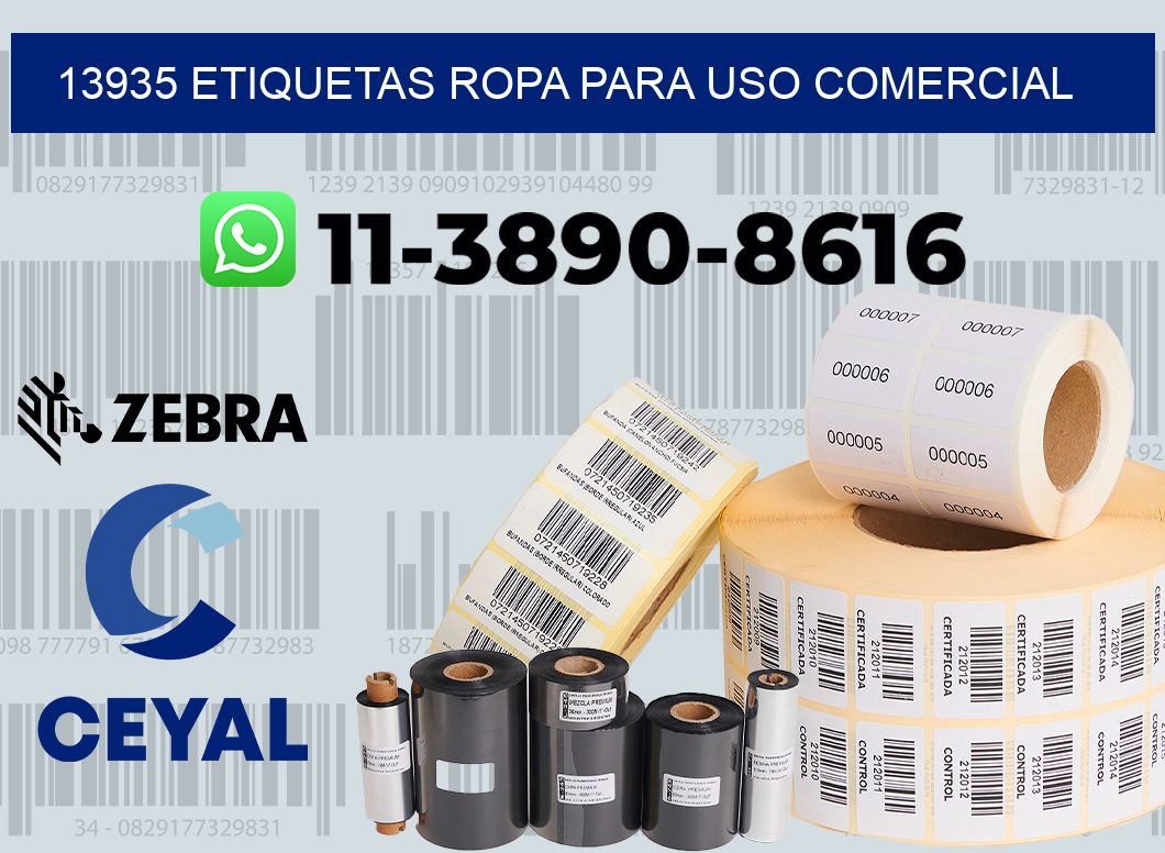 13935 Etiquetas ropa para uso comercial