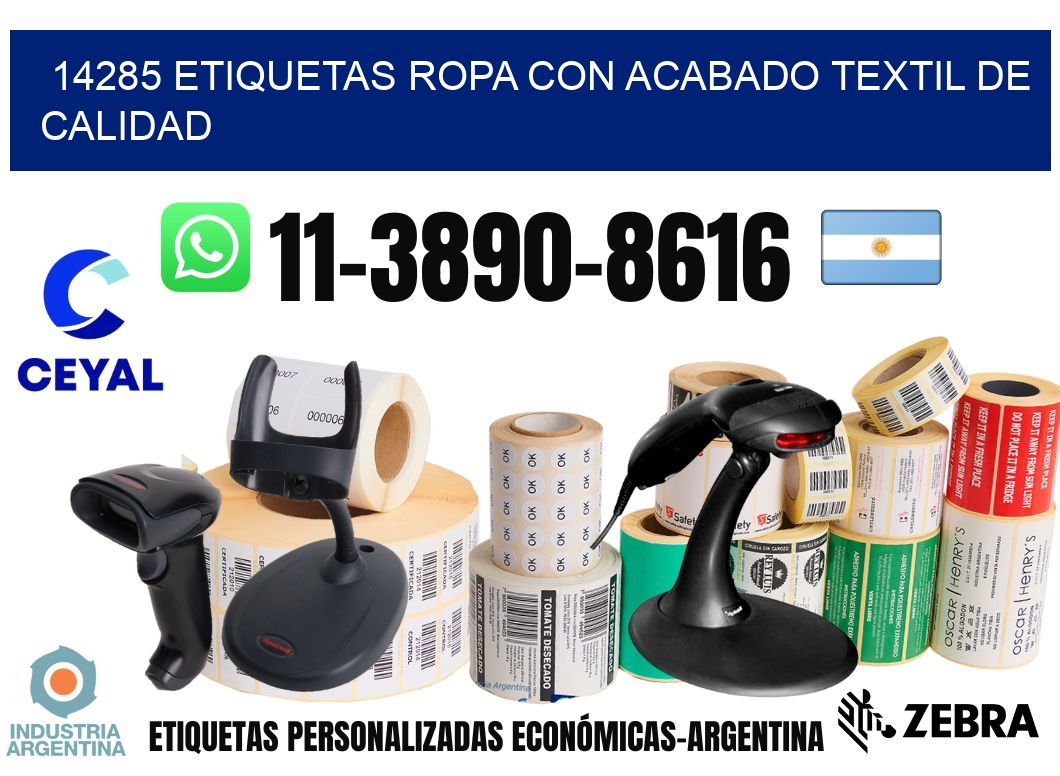 14285 Etiquetas ropa con acabado textil de calidad