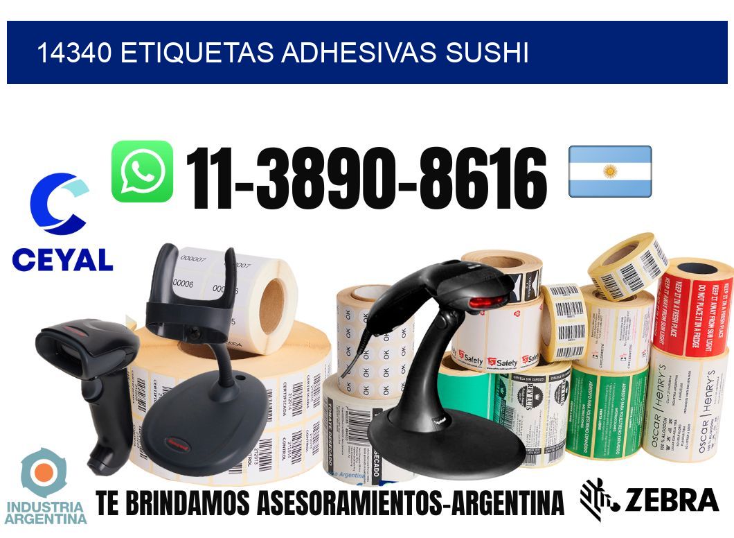 14340 etiquetas adhesivas sushi