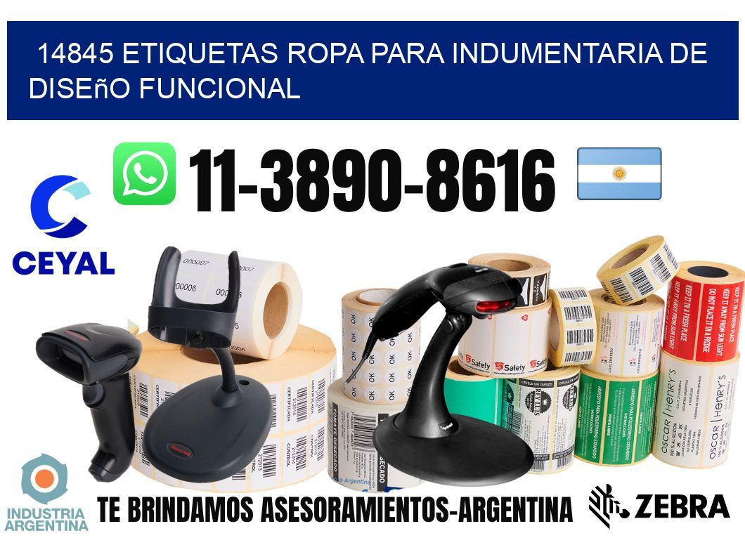 14845 Etiquetas ropa para indumentaria de diseño funcional