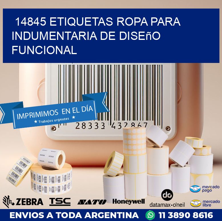 14845 Etiquetas ropa para indumentaria de diseño funcional