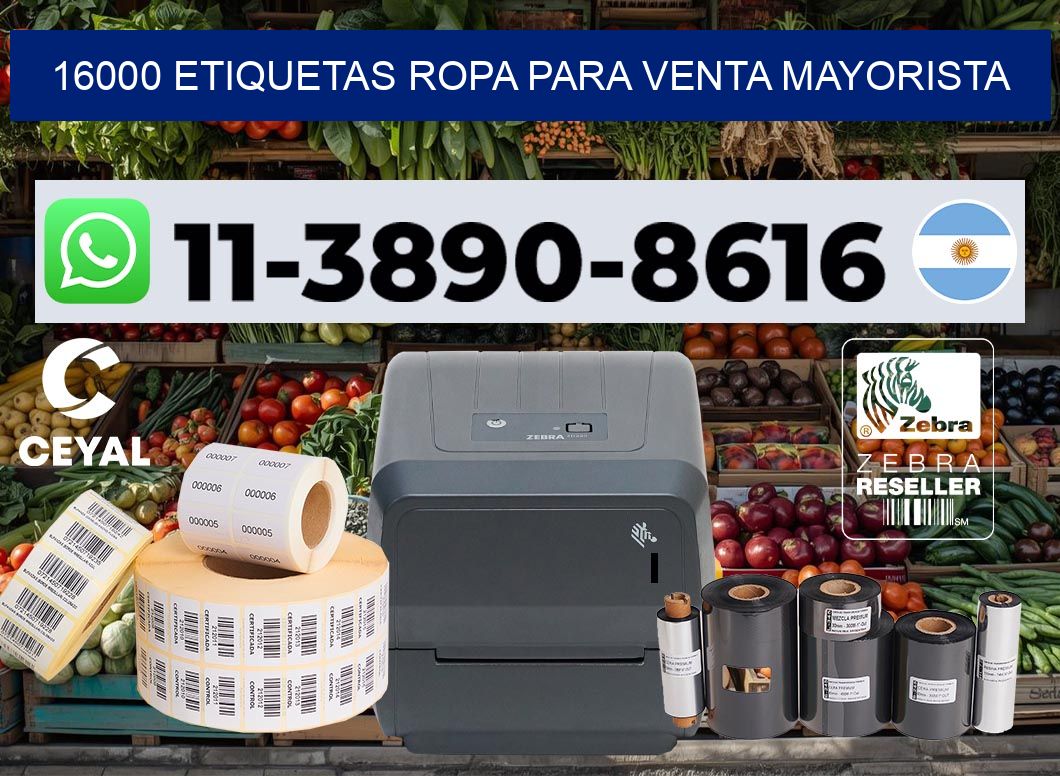 16000 Etiquetas ropa para venta mayorista