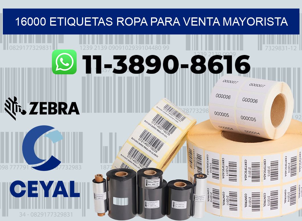 16000 Etiquetas ropa para venta mayorista