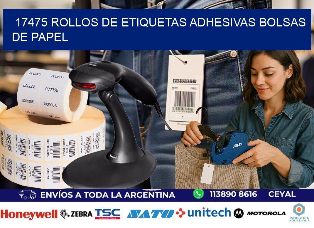 17475 rollos de etiquetas adhesivas bolsas de papel