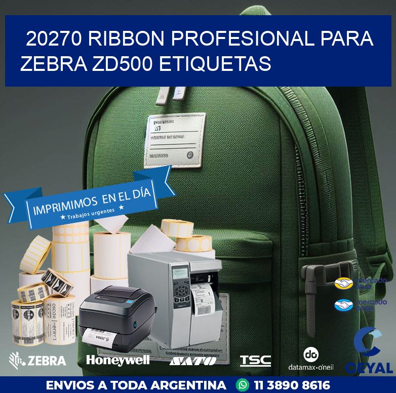 20270 ribbon profesional para zebra zd500 etiquetas