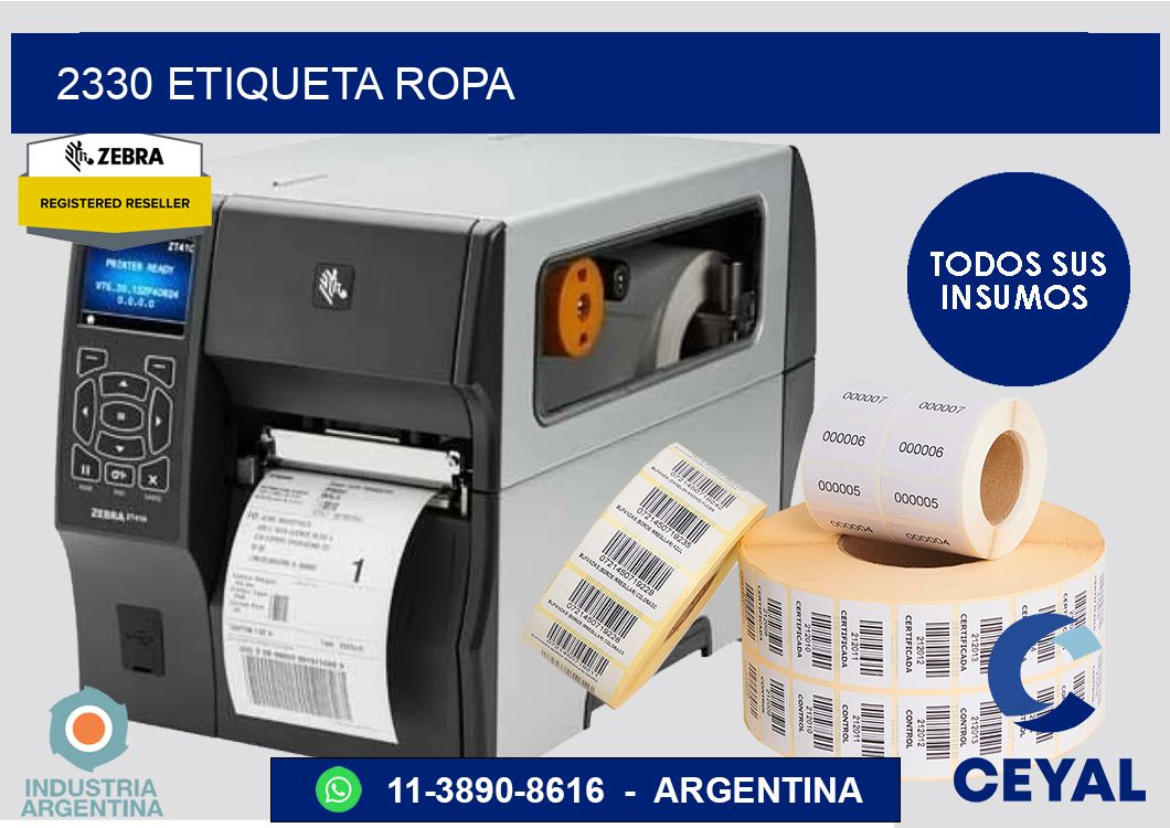 2330 etiqueta ropa