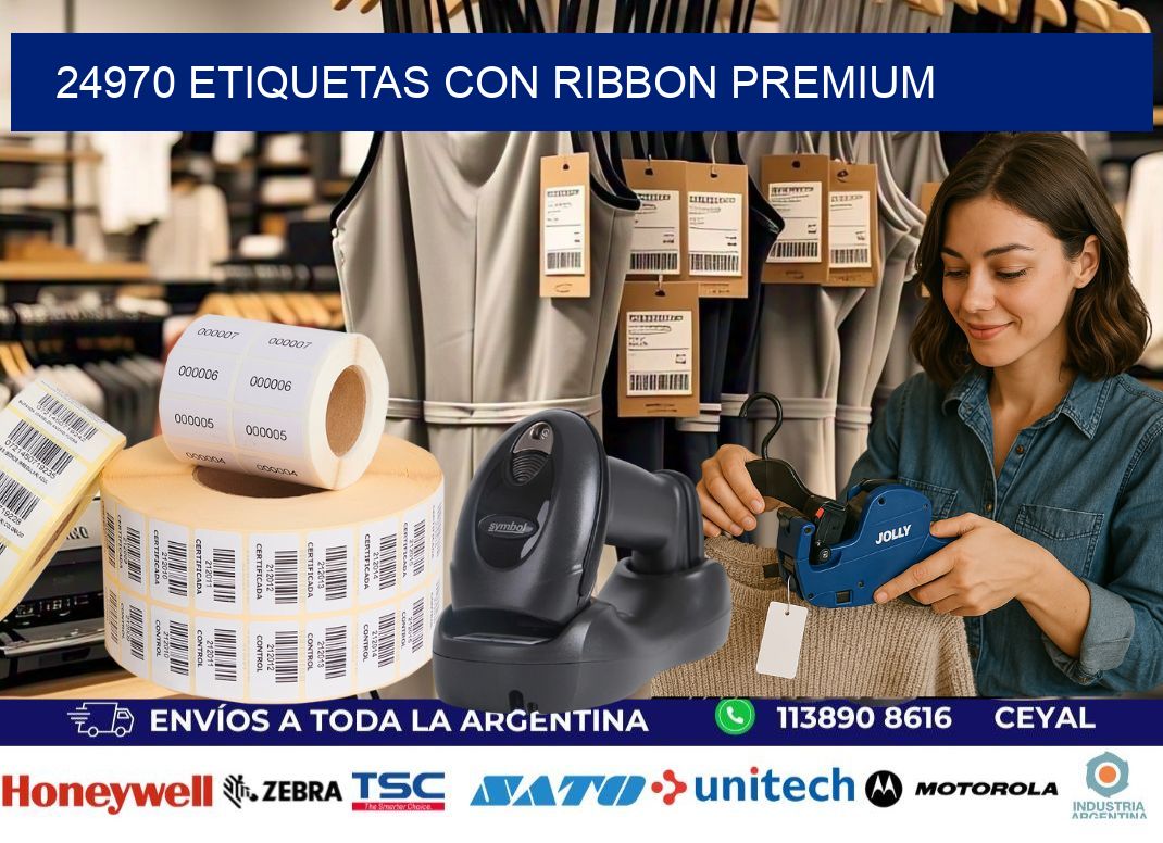 24970 etiquetas con ribbon premium
