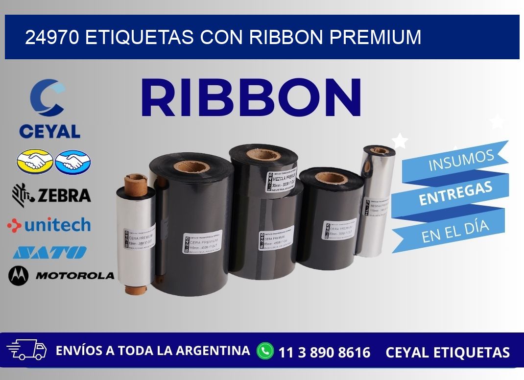 24970 etiquetas con ribbon premium