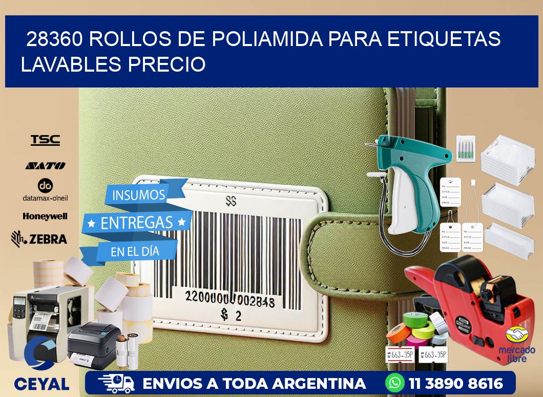 28360 rollos de poliamida para etiquetas lavables precio