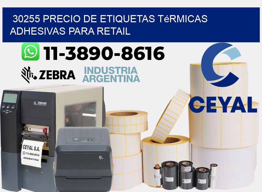 30255 precio de etiquetas térmicas adhesivas para retail
