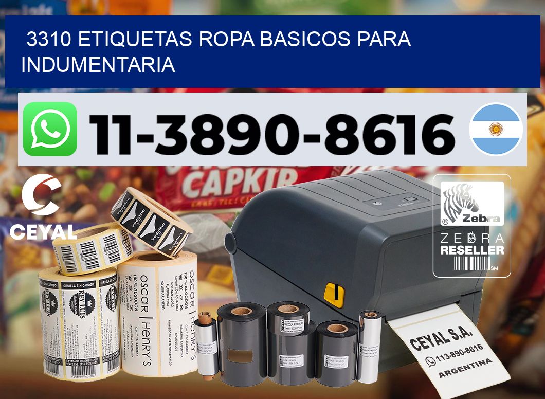3310 Etiquetas ropa basicos para indumentaria