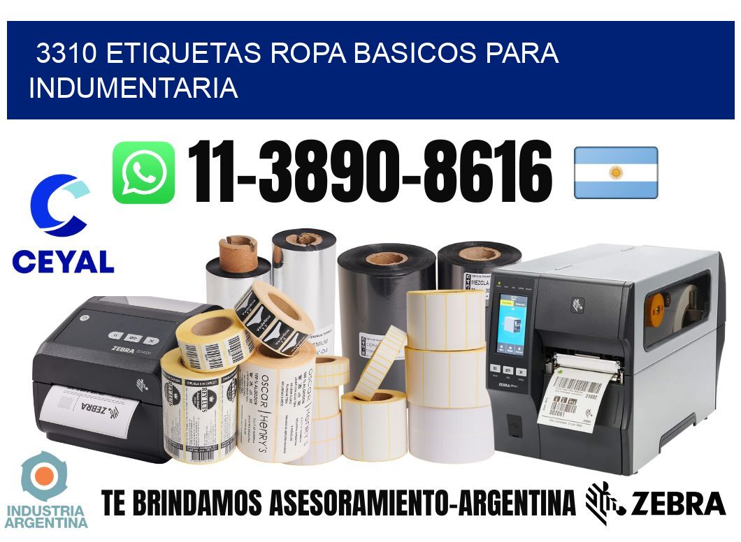 3310 Etiquetas ropa basicos para indumentaria
