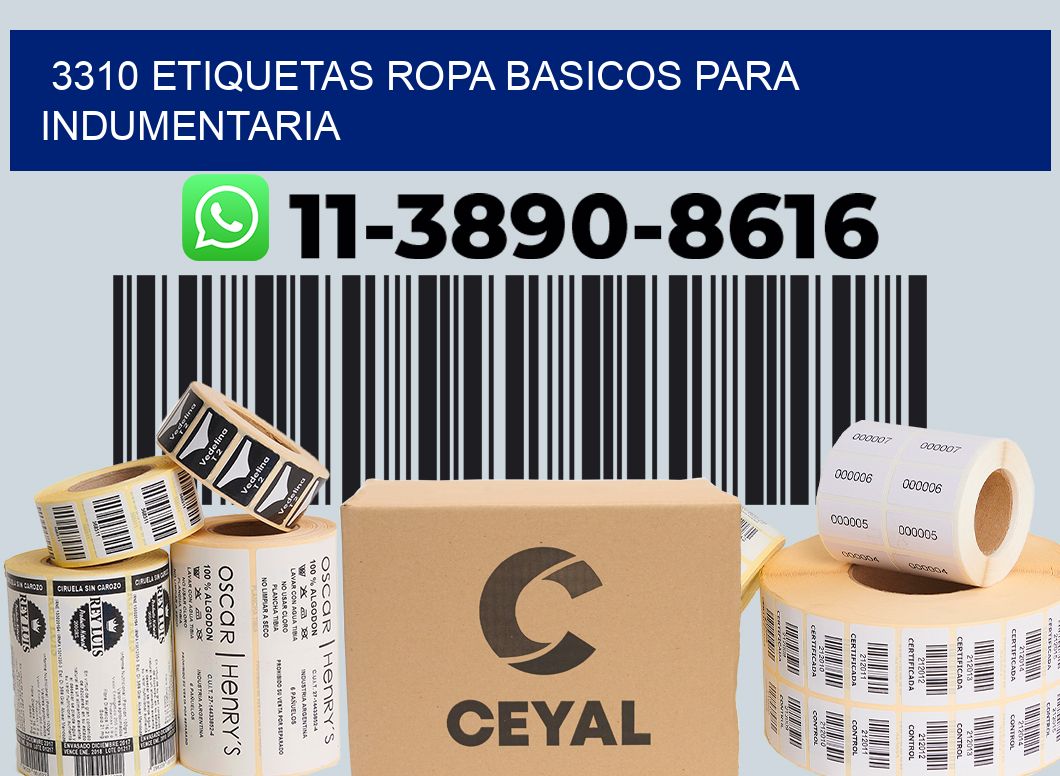 3310 Etiquetas ropa basicos para indumentaria