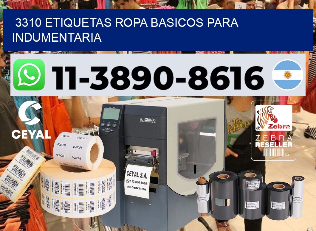 3310 Etiquetas ropa basicos para indumentaria